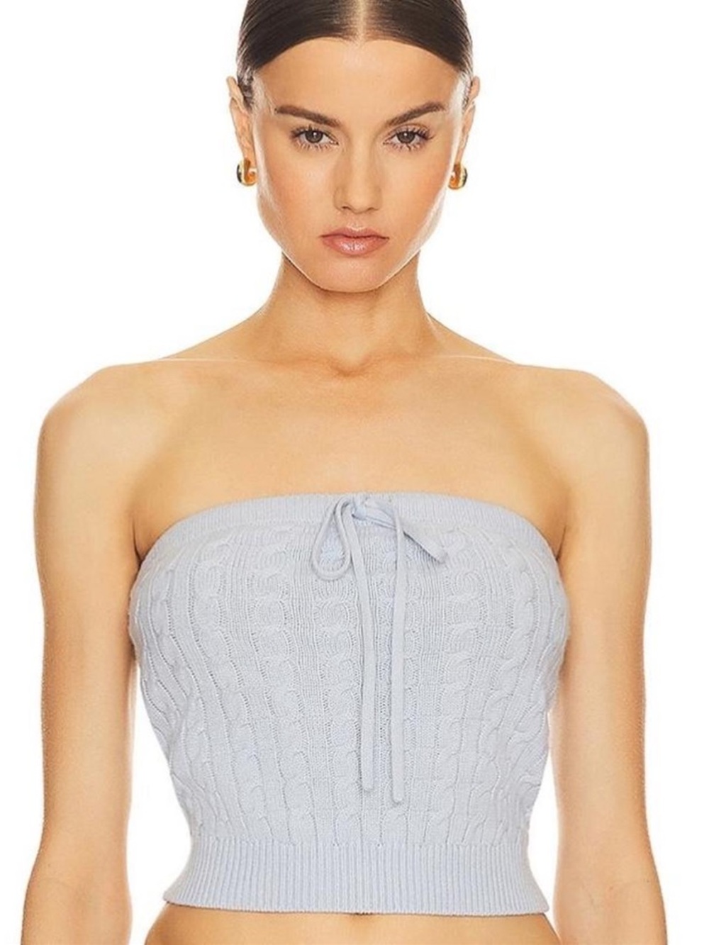 Baby Blue Knit Tube Top by Helsa